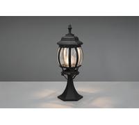 ELVO PALO SEGNAVIALI DA ESTERNO BOMBATO FUSIONE DI ALLUMINIO NERA E VETRO TRASPARENTE H. 49CM IP44 1 LUCE ATTACCO E27