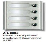 Targa moduli Elvox con 4 tasti colore grigio serie Targa 8000 8004