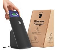 Elvy Advanced EMF Blocker Qi Wireless Charger: dispositivo di aiuto per il sonno con protezione EMF, caricabatterie veloce e compatibile con Qi con blocco delle radiazioni per telefoni cellulari (nero