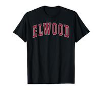 Elwood Indiana Souvenir College Style Red Text Maglietta