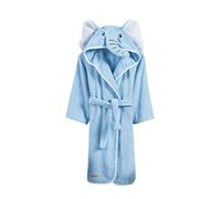 ELY PARKER Accappatoio Bambino e Ragazzo, Spugna, Asciugamano in Cotone Turco, con Cappuccio, Elefante, Blu (13-14 Anni) Morbido, Assorbente, Comodo, Spesso