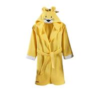 ELY PARKER Accappatoio Bambino e Ragazzo, Spugna, Asciugamano in Cotone Turco, con Cappuccio, Leone, Giallo (3-4 Anni) Morbido, Assorbente, Comodo, Spesso