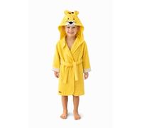 ELY PARKER Accappatoio Bambino e Ragazzo, Spugna, Asciugamano in Cotone Turco, con Cappuccio, Leone, Giallo (11-12 Anni) Morbido, Assorbente, Comodo, Spesso