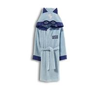 ELY PARKER Accappatoio Bambino e Ragazzo, Spugna, Asciugamano in Cotone Turco, con Cappuccio, Supereroe, Blu (3-4 Anni) Morbido, Assorbente, Comodo, Spesso