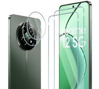 ELYCO Compatibile con Realme 12 5G / Realme 12x 5G Vetro Temperato, 2 Pezzi Pellicola Protettiva + 2 Pezzi Pellicola Fotocamera, 9H Durezza Anti-Graffo/Anti-Impronta Niente Bolle Schermo Pellicola