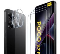 ELYCO Compatibile con Xiaomi POCO X7 Pro 5G Vetro Temperato, 3 Pezzi Pellicola Protettiva + 2 Pezzi Pellicola Fotocamera, 9H Durezza Anti-Graffo/Anti-Olio/Anti-Impronta Niente Bolle Schermo Pellicola