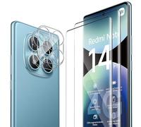 ELYCO Compatibile con Xiaomi Redmi Note 14 Pro 4G Vetro Temperato, 2 Pezzi Pellicola Protettiva + 2 Pezzi Pellicola Fotocamera, 9H Durezza Anti-Graffo/Anti-Impronta Niente Bolle Schermo Pellicola