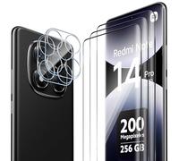 ELYCO Compatibile con Xiaomi Redmi Note 14 Pro 5G / POCO X7 Vetro Temperato, 3 Pcs 3D Pellicola Protettiva + 2 Pcs Pellicola Fotocamera, 9H Durezza Anti-Graffo/Anti-Olio Niente Bolle Schermo Pellicola