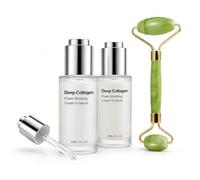 ELYCO Maison Deep Collagen Siero Korea, siero al collagene coreano con rullo massaggiante per il viso, anti-invecchiamento con acido ialuronico per una cura idratante rassodante, tutti i tipi di pelle