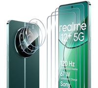 ELYCO Pellicola Protettiva Compatibile con Realme 12 Plus 5G /12+ 5G/Realme 12 4G, 3 Pcs Vetro Temperato + 3 Pellicola Fotocamera, 9H Durezza Anti-Graffo/Anti-Impronta Niente Bolle Schermo Pellicola