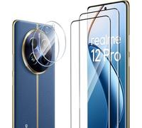 ELYCO Pellicola Protettiva Compatibile con Realme 12 Pro/12 Pro Plus/12 Pro+ 5G, 2 x 3D Vetro Temperato + 2 x Pellicola Fotocamera, 9H Durezza Anti-Graffo/Anti-Olio Niente Bolle Schermo Pellicola