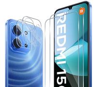 ELYCO Pellicola Protettiva Compatibile con Xiaomi Redmi 15C 4G/5G, 2 Pezzi Vetro Temperato + 2 Pezzi Pellicola Fotocamera, 9H Durezza Anti-Graffo/Anti-Olio Niente Bolle Schermo Pellicola