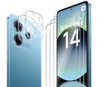 ELYCO Pellicola Protettiva Compatibile con Xiaomi Redmi Note 14 4G, 3 Pezzi Vetro Temperato + 2 Pezzi Pellicola Fotocamera, 9H Durezza Anti-Graffo/Anti-Olio Niente Bolle Schermo Pellicola