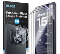 ELYCO Pellicola Protettiva Compatibile con Xiaomi Redmi Note 15 Pro 4G, 3 Pezzi Vetro Temperato + 2 Pezzi Pellicola Fotocamera, 9H Durezza Anti-Graffo/Anti-Olio Niente Bolle Pellicola