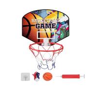 ELYIQI 4 mini palloni da basket, 1 canestro da basket, 1 pompa ad aria, 2 ganci, set completo pratico e divertente per gli amici al chiuso e per chi cerca relax a casa
