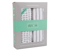 Ely's & Co. Lenzuolo impermeabile per culla senza bisogno di Coprimaterasso o protezione I Taupe Splash and Stripes