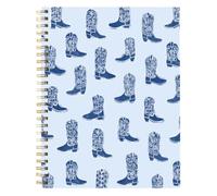 Elyse Breanne Design - 7x9 inch Hardcover Spiral Bound Notebook - 72 College Ruled Sheets (144 pages) - Recycled Paper, 1 Subject - Cowgirl Boots