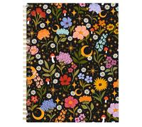 Elyse Breanne Design - 7x9 inch Hardcover Spiral Bound Notebook - 72 College Ruled Sheets (144 pages) - Recycled Paper, 1 Subject - Celestial Garden
