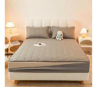 ELYSYSRL Coprimaterasso Matrimoniale con Cerniera 160x190/180x200 Copri Proteggi Materasso Imbottito, Singolo Proteggi Materasso con Angoli Letto Traspirante Lenzuolo Lavabile(Gray,90x190+12cm)