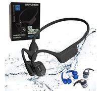 ELYXFUL Cuffie da nuoto a conduzione ossea con Bluetooth e lettore MP3 da 64 GB, Shuffle & Repeat, impermeabile IP68, vestibilità sicura per allenamenti, corsa, ciclismo e nuoto, microfono per