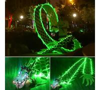 ELzEy Drago Verde Luminoso con luci, Danza all'aperto con Drago Luminoso, Esercizi semplificati e Fitness(10m)