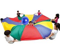 ELzEy Gioca al Paracadute Arcobaleno con la Palla di Equilibrio, Gioco percezione del Colore for Bambini, a Colori, Giochi Squadra all'aperto(5m/16.4ft)