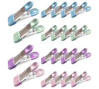 elzle 20 Pezzi Mollette Acciaio Inox,Mollette per Bucato Antisegno,Colorate Multifunzione Mollette Bucato, Mollettes per Bucato Senza Impronte,per Vestiti,Calze,Asciugamani,Foto,di Cibo（Multicolore）