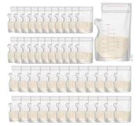 elzle 250 ml Sacchetti Latte Materno, 55 Pcs Sacchetti per la Conservazione del Latte Materno per Frigorifero o Congelatore, Etichette Scrivibili e Base Stand-up per Mamme che Allattano