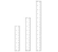 elzle 3 pezzi Righello in Plastica 30 cm 20 cm 15 cm Kit Righello Trasparente Strumento Righelli di Misurazione Dritto per Studenti Aula Scuola Ufficio Casa