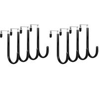 elzle 4 Ganci Sopra da Porta, Appendiabiti da Porta, Senza Montaggio e Foratura, Ganci con Gomma per Evitare Graffi, Gancio Porta per Soggiorno, Bagno, Camera da Letto, Cucina（Nero） (Confezione da 2)