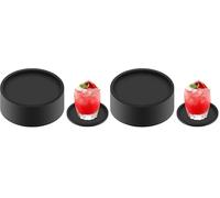 elzle 8 Pezzi Sottobicchieri Silicone rotondi, Sottobicchieri Antiscivolo e Isolati antiscivolo, per caffè, birra, bicchieri da vino e bottiglie, perfetti per uso domestico e bar (nero)