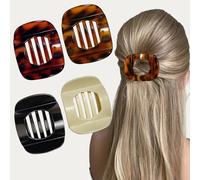 elzle Clip per Capelli Piatti per Donna, Clip per Capelli Rotonda per un Design Spesso e Sottile, Curvo Tenuta Forte, Facile da Indossare, Fermagli per Capelli Curvi