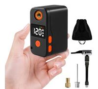 elzle Mini Pompa Elettrica per Bicicletta,120 PSI Portatile Piccola Pompa Per Bicicletta 181g,Display Digitale a LED Pompa per Biciclette con Valvole Presta e Schrader per Biciclette, E-bike, Moto