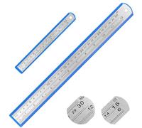 elzle Set di righelli in acciaio inossidabile, kit di righelli in metallo da 30 cm / 12 pollici + 15 cm / 6 pollici Bordo dritto per la misurazione della casa dell'ufficio scolastico, 2 pezzi