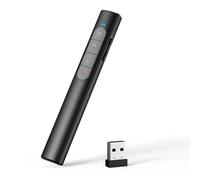elzle Telecomando di presentazione, clicker, telecomando PowerPoint da 2,4 GHz con ricevitore USB, collegamento ipertestuale e controllo del volume per Mac, PC, laptop