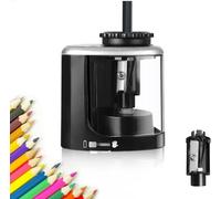 elzle Temperamatite Elettrico,Temperini Elettrici Alimentazione a Batteria con 2 Lame Sostituibili,Sicuro e Antiscivolo Portatile Adatto a Casa,a Scuola, Nero