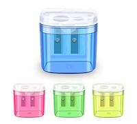 elzle Temperino con Serbatoio 4pcs Temperamatite Doppi Fori Temperini con Serbatoio Bambini Temperamatite Trucco per Diversi Tipi di Matite Studenti Scuola Ufficio Viaggi