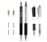 ELZO Pennino Capacitivo Stilo Penna 3 in 1, Fine Point Stylus Pen 2 Pezzi, Penna per Tablet Universale Compatibile al 100% con Tablet/Touch Screen/iPhone/iPad/Samsung/Lenovo/Xiaomi/Blackview