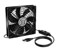 ELZO Ventilatore per PC USB da 120 mm 5 V, Portatile Ventola per Computer di Raffreddamento Elettronica 1500 RPM con griglia in metallo per laptop/TV Box/Armadio AV/PS4/Router