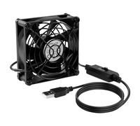 ELZO Ventilatore per PC USB da 80 mm 5 V, Portatile Ventola per Computer di Raffreddamento Elettronica 2600 RPM con griglia in metallo per laptop/TV Box/Armadio AV/PS4/Router