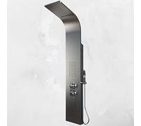 EM Colonna Doccia Jungle Acciaio Inox 4 Funzioni Con Cascata Doccetta Miscelatore Acqua Calda Fredda (Acciaio Spazzolato)