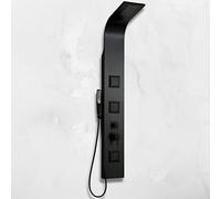 EM Colonna Doccia Rio Nero Opaco Elegante e Comoda 3 Getti Idro Lombari e Cascata H140xL20