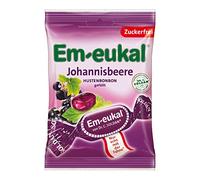 Em-eukal Caramelle per la tosse al ribes nero, ripiene, senza zucchero, 75 g - Gusto fruttato e fresco di ribes nero - Con vitamina C e una leggera nota di mentolo (1 x 75 g)