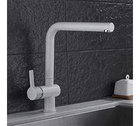 EM Quarzo Pietra Rubinetto Della Cucina Vernice Sabbiata Rotazione 360 Gradi Rame Colore Avena Rubinetto Caldo e Freddo Lavandino Miscelatore Rubinetto 360 Girevole Deck Mounted,Bianco