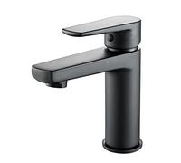 EM Rubinetto Miscelatore Monocomando Nero Opaco Serie Zarny Elegante e Moderno Per Bagni Lavabo Bidet Doccia (Miscelatore Lavabo)