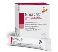 Pharmaline Integratore di Ferro Emacrit Orosolubile con Acido Folico – 30 stick