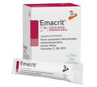 Pharmaline Integratore di Ferro Emacrit Orosolubile con Acido Folico – 30 stick