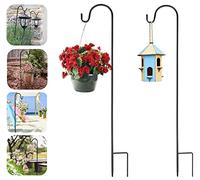 EMAGEREN 2 Pezzi Gancio da Pastore in Metallo 100 cm Gancio da Giardino Pastore Ganci Piante Pastore Gancio per Esterno per Uccelli, Luci Solari, Lanterne, Matrimoni, Cestini di Piante