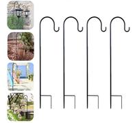 EMAGEREN 4 Ganci da Pastore da Giardino 80 cm Ganci da Pastore da Metallo Giardino, Supporti Gancio da Pastore per Esterni per Gabbie Uccelli, Luci Solari, Lanterne, Matrimoni, Cestini di Piante