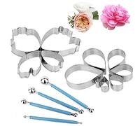 EMAGEREN 4 pezzi In Acciaio Inox Torta Del Fondente Della Muffa Taglierina per petali di rosa 7 pezzi Taglierina per fiori di peonia 4 pezzi per torte dolce muffin tazza tortadisegno